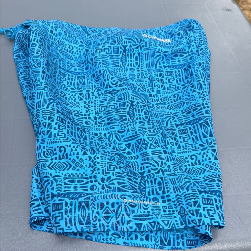 Columbia Blue Geometric Board Shorts Swimwear - Picture 4 of 5